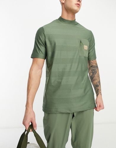 Adicross - T-shirt texturé rayé à col montant et poche - Adidas Golf - Modalova