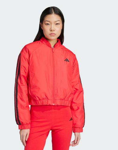 Essentials - Bomber court et isolant  3 bandes - Rubis - Adidas Performance - Modalova