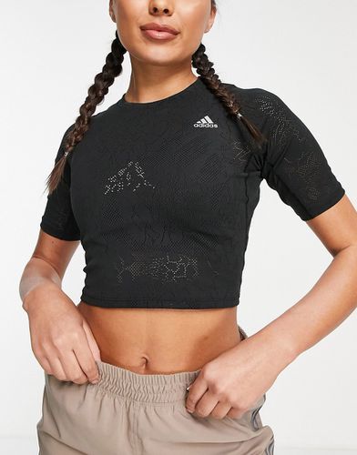Adidas Running - Run Fast - T-shirt crop top en dentelle - Rose - Adidas Performance - Modalova