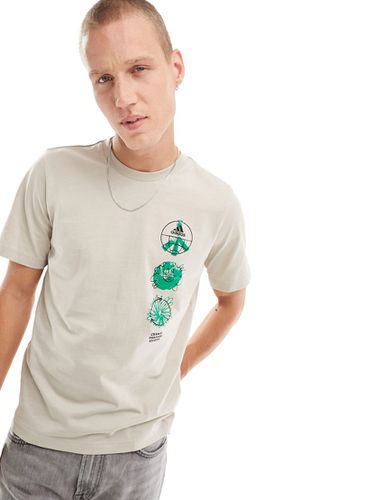 T-shirt imprimé à manches courtes - Beige - Adidas - Modalova