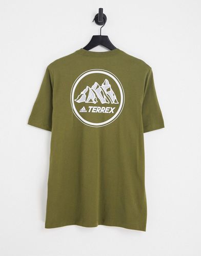 Adidas - Terrex - T-shirt à imprimé montagne au dos - Kaki - Adidas Performance - Modalova
