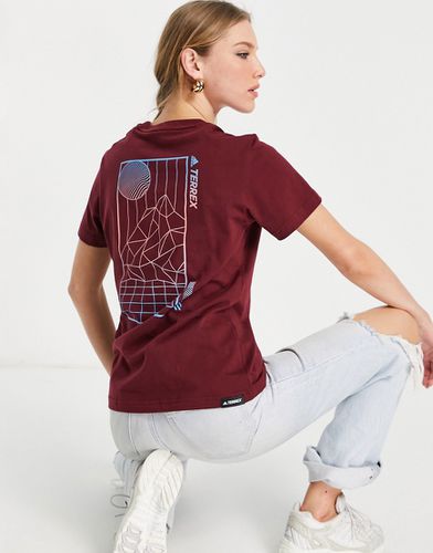 Adidas - Terrex - T-shirt à imprimé montagne - Bordeaux - Adidas Performance - Modalova