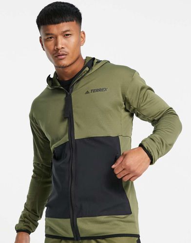 Adidas - Terrex - Veste à capuche doublée de polaire - Kaki - Adidas Performance - Modalova