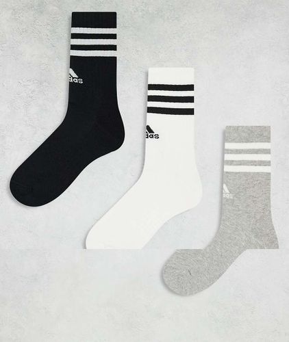 Adidas Training - Lot de 3 paires de chaussettes à trois bandes - Noir, blanc et gris - Adidas Performance - Modalova