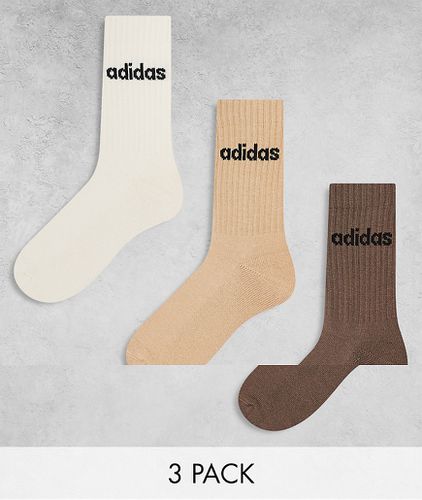 Adidas Training - Lot de 3 paires de chaussettes - Tons neutres - Adidas Performance - Modalova