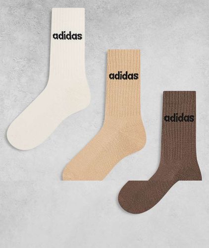 Adidas Training - Lot de 3 paires de chaussettes - Tons neutres - Adidas Performance - Modalova