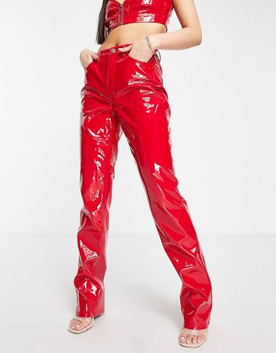 Heston - Pantalon d'ensemble droit à taille haute en imitation cuir - Afrm - Modalova