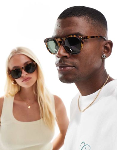 Nucleus - Lunettes de soleil rondes  motif caille de tortue avec verres verts - Aire - Modalova