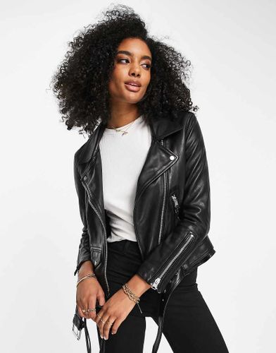 Luna - Blouson en cuir oversize style motard - Allsaints - Modalova