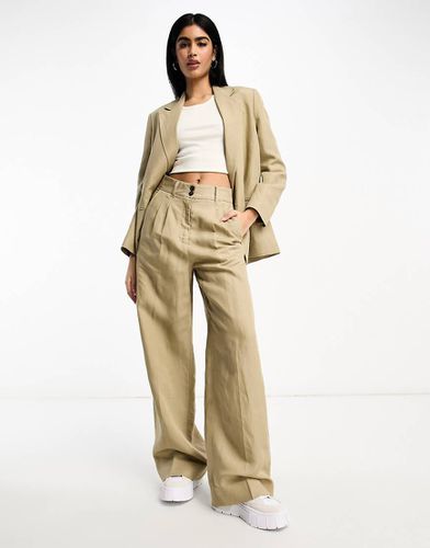 Petra - Pantalon de tailleur d'ensemble en lin mélangé - Beige - Allsaints - Modalova