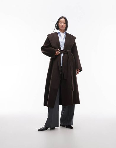 Manteau long à ceinture double épaisseur en laine - Marron - Arket - Modalova