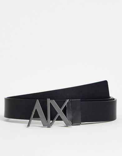 Ceinture réversible en cuir avec boucle à logo - /gris - Armani Exchange - Modalova