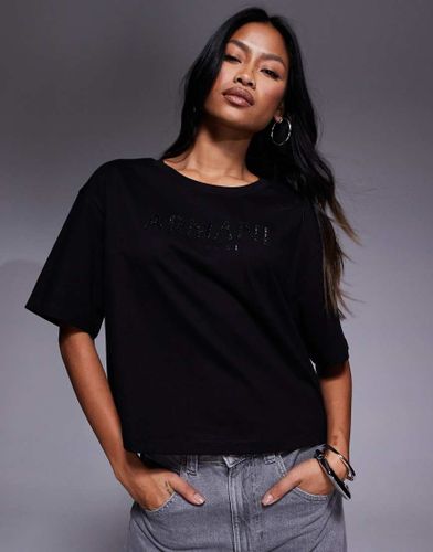 T-shirt crop top avec logo au centre - Armani Exchange - Modalova