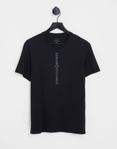 T-shirt à logo imprimé vertical - Armani Exchange - Modalova