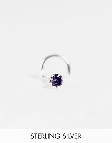 ASOS DESIGN - Clou de nez en argent massif avec cristal lilas - ASOS DESIGN - Modalova