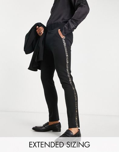 ASOS DESIGN - Pantalon de smoking super skinny avec bandes latérales à imprimé animal - Asos Design - Modalova