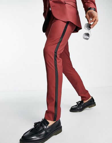 ASOS DESIGN - Pantalon de smoking skinny avec bandes latérales en satin - Asos Design - Modalova