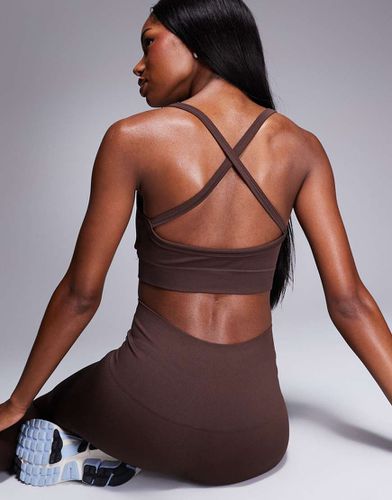 Brassière de sport maintien intermédiaire sans coutures avec rembourrage amovible et bretelles croisées dans le dos - Asos 4505 - Modalova