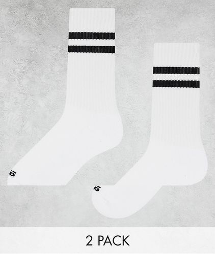 Lot de 3 paires de chaussettes antibactériennes avec 2 bandes - Noir et - Asos 4505 - Modalova