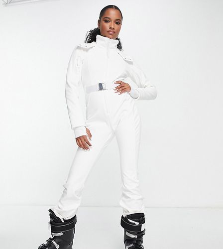 Petite - Combinaison de ski évasée avec ceinture et capuche en fausse fourrure - Asos 4505 - Modalova