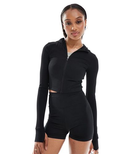 Tall - Sweat à capuche court en tissu de sport côtelé - Asos 4505 - Modalova