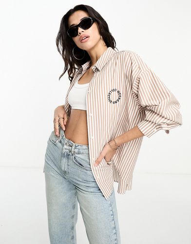 ASOS - Weekend Collective - Chemise oversize rayée - Camel - Asos Weekend Collective - Modalova