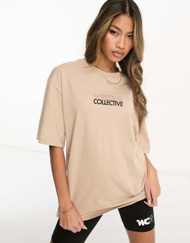 ASOS - Weekend Collective - T-shirt oversize à imprimé graphique - Neutre - Asos Weekend Collective - Modalova