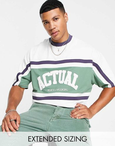 ASOS Actual - T-shirt oversize avec détail coupé-cousu et logo en bouclé - Asos Design - Modalova