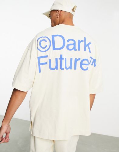 ASOS - Dark Future - T-shirt d'ensemble oversize avec imprimés en relief - cassé - ASOS DESIGN - Modalova