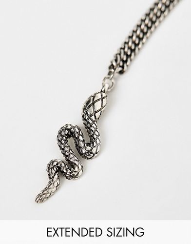 Collier à pendentif serpent - Argent poli - Asos Design - Modalova