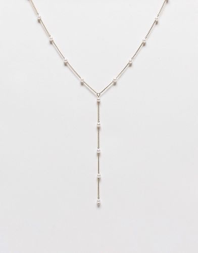 Collier chaîne lasso à détails perle - Asos Design - Modalova