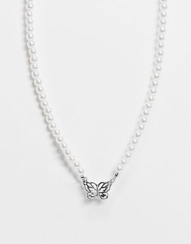 Collier de perles avec pendentif papillon - é - Asos Design - Modalova