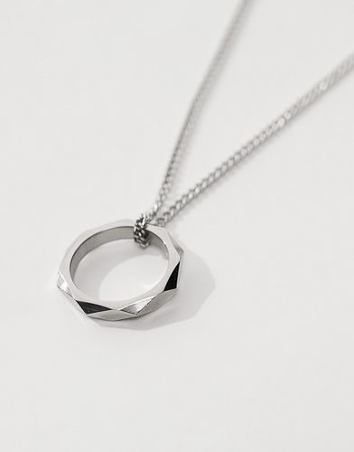 Collier en acier inoxydable imperméable avec pendentif anneau - Asos Design - Modalova
