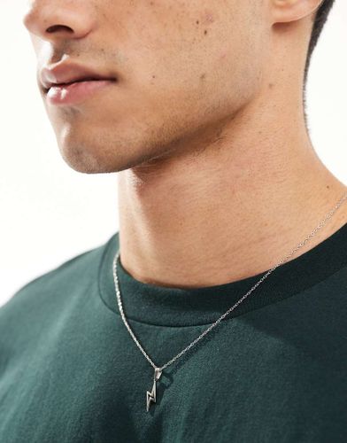 Collier en acier inoxydable imperméable avec pendentif éclair - Asos Design - Modalova