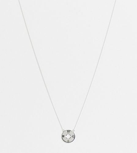 Collier en argent massif avec pendentif boussole - Asos Design - Modalova