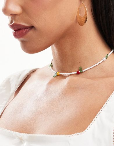Collier en perles fantaisie motif fruits - Asos Design - Modalova