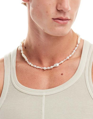 Collier orné de perles fantaisie irrégulières - Asos Design - Modalova