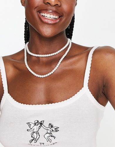 Collier ras de cou multi-rangs orné de perles fantaisie - Asos Design - Modalova