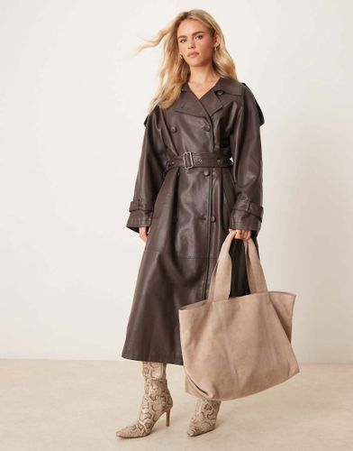 Cabas carr en daim - Taupe - Asos Design - Modalova