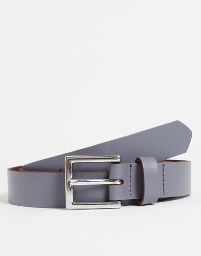 Ceinture fine en cuir - Anthracite - Asos Design - Modalova