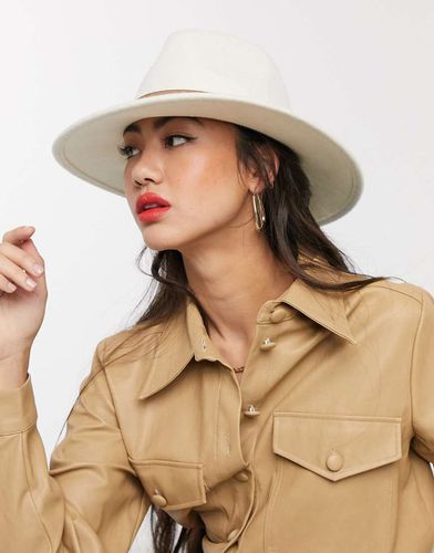 Chapeau en feutre avec bande fauve et tour de tête ajustable - Crème - Asos Design - Modalova