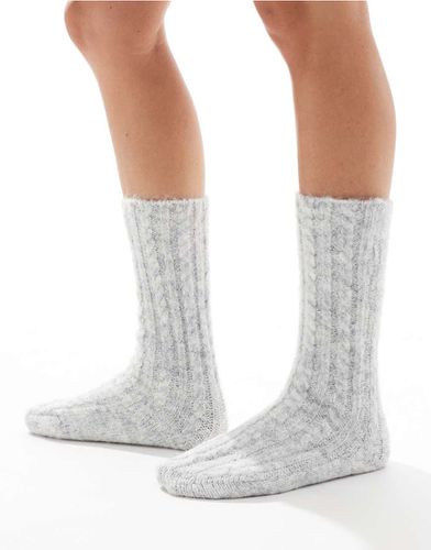 Chaussettes confort en maille torsadée épaisse - chiné - Asos Design - Modalova