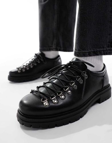 Chaussures de randonnée à lacets et semelle chunky - Noir - Asos Design - Modalova