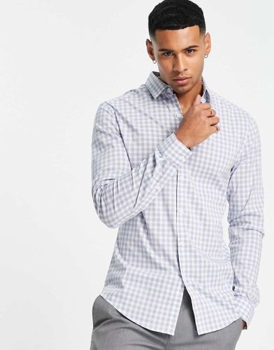 Chemise ajustée à carreaux vichy - Bleu - Asos Design - Modalova