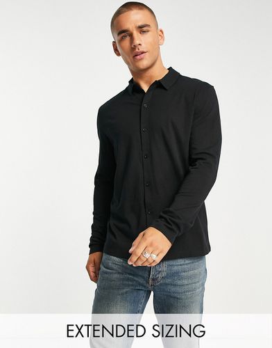 Chemise boutonnée à manches longues en jersey - Asos Design - Modalova