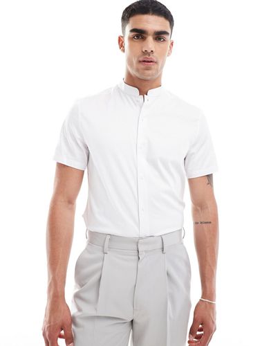 Chemise cintrée à col mao en satin - Asos Design - Modalova