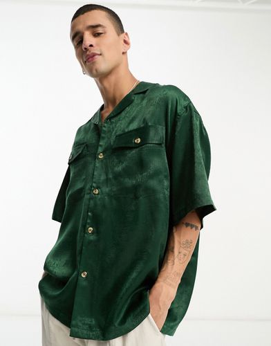 Chemise coupe carrée oversize avec poches en satin sablé - Asos Design - Modalova