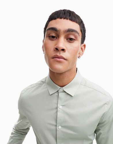 Chemise coupe skinny - sauge - Asos Design - Modalova