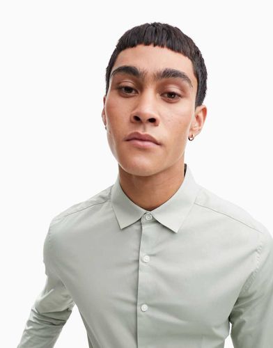 Chemise coupe skinny - sauge - Asos Design - Modalova