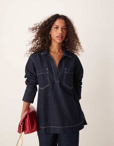 Chemise de rugby en jean - Indigo - Asos Design - Modalova